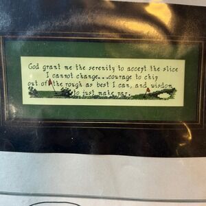 Cross My Heart Golfer's Serenity Prayer Cross Stitch Kit NEW Counted Needleart